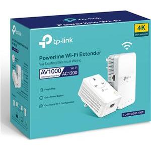 TP-Link TL-WPA7617 KIT V1 - Powerline Wi-Fi Kit - bridge - 802.11a/b/g/n/ac - wall-pluggable - with TP-Link TL-PA7017P