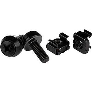 StarTech.com M6 x 12mm Screws and Cage Nuts - 100 Pack - M6 Mounting Screws and Cage Nuts for Server Rack and Cabinet - Black (CABSCREWM62B) rack screws and nuts