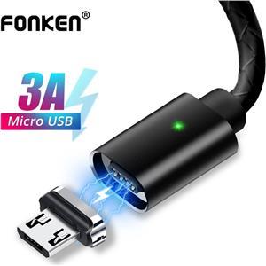 Fonken USB A (M) na USB Type-C (M) kabel, magnetski, 3A, 1m, crni