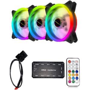 NaviaTec RGB PC Case Dual Ring Fan 3x Controller BUNDLE