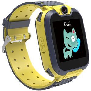 Kids smartwatch, 1.54 inch colorful screen, Camera 0.3MP, Mirco SIM card, 32+32MB, GSM(850/900/1800/1900MHz), 7 games inside, 380mAh battery, compatibility with iOS and android, Yellow, host: 54*42.6*