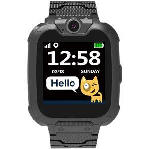 Kids smartwatch, 1.54 inch colorful screen, Camera 0.3MP, Mirco SIM card, 32+32MB, GSM(850/900/1800/1900MHz), 7 games inside, 380mAh battery, compatibility with iOS and android, Black, host: 54*42.6*1