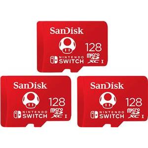 128GB SanDisk Nintendo Switch MicroSDXC 100MB/s Red +Adapter