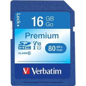 16GB Verbatim Premium MicroSDHC 80MB/s