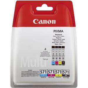 Canon CLI-571 C/M/Y/BK Value Pack - 4-pack - black, yellow, cyan, magenta - original - ink tank