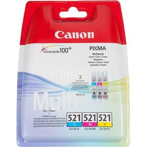Canon CLI-521 Multipack - 3-pack - yellow, cyan, magenta - original - ink tank