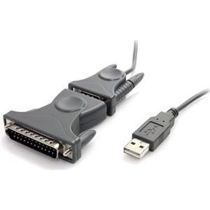 USB to Serial Adapter - 3 ft / 1m - with DB9 to DB25 Pin Adapter - Prolific PL-2303 - USB to RS232 Adapter Cable (ICUSB232DB25) - serial adapter - USB 2.0