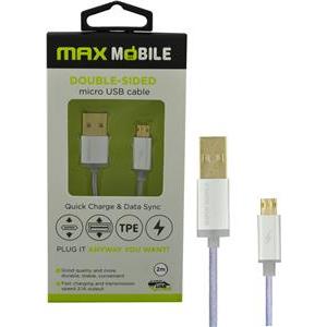 MAXMOBILE DATA KABEL MICRO USB DOUBLE SIDED srebrni 2m