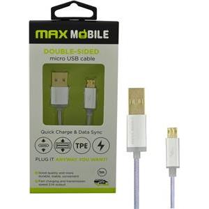 MAXMOBILE DATA KABEL MICRO USB DOUBLE SIDED srebrni 1m