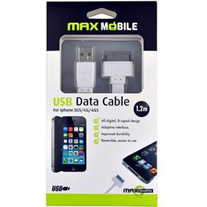 MAXMOBILE DATA KABEL I- PHONE 3G/4G FLAT 1.2m bijeli