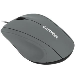 Wired Optical Mouse with 3 keys, DPI 1000 With 1.5M USB cable,Grey,size72*108*40mm,weight:0.077kg