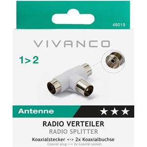 Adapter VIVANCO 48019, antenski coax M na 2x coax Ž