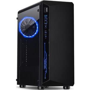 Chassis INTER-TECH C-3 SAPHIR Gaming Midi Tower, ATX, 1xUSB3.0, 2xUSB2.0, audio, PSU optional, Tempered glass side panel, Illuminated connections in the front, RGB control board, 120mm RGB fan, Dust f