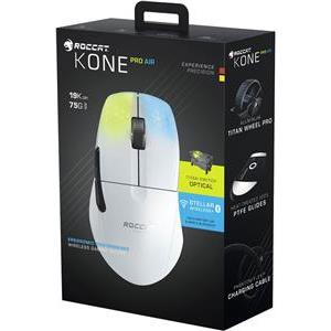 Miš ROCCAT Kone Pro Air, bežični + Bluetooth, RGB, 19000 DPI, bijeli