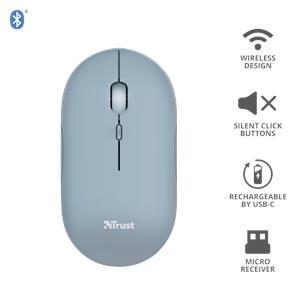 Trust Wireless Bluetooth Charging Mouse Puck - Blue