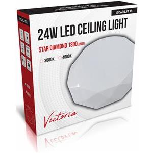 Ceiling LED light, diamond, 24W STAR, 3000K, 1800lm