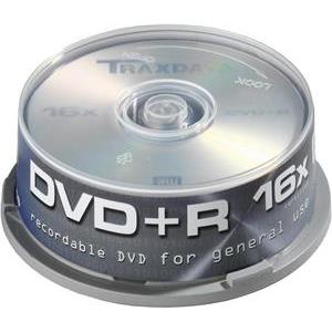 DVD+R Traxdata CAKE 25, Silver, Kapacitet 4, 7 GB, 25 komada cake, Brzina 16x