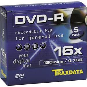 DVD-R Traxdata BOX 1, Silver, Kapacitet 4,7 GB, 1 komad box, Brzina 16x