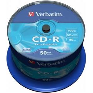 CD-R Verbatim, Kapacitet 700MB, 50 komada, Brzina 52x