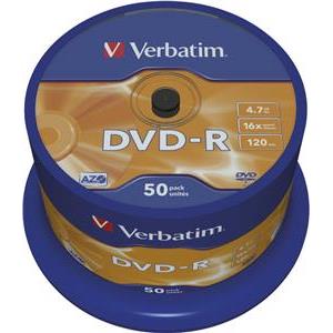 DVD-R Verbatim Matt Silver, Kapacitet 4.7GB, 50 komada, Brzina 16×