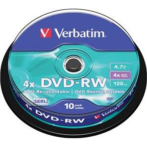DVD-RW Verbatim, Kapacitet 4.7GB, 10 komada, Brzina 4x
