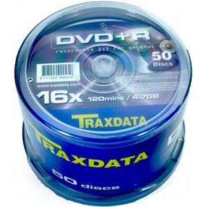 DVD-R Traxdata, Kapacitet 4,7GB, 50 komada, Brzina 16x, WHITE