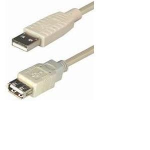 USB kabel 2m, AM - AF, Transmedia C140-2KHL, bež