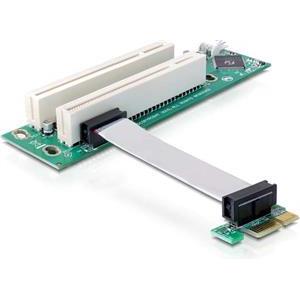 Delock Riser card PCI Express x1 > 2x PCI 32Bit 5 V with flexible cable 9 cm left insertion - riser card