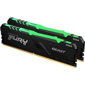 Kingston FURY Beast RGB - DDR4 - kit - 32 GB: 2 x 16 GB - DIMM 288-pin - 3600 MHz / PC4-28800, KF436C18BBAK2/32