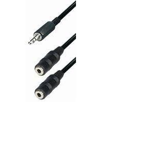 Transmedia A71-L, Connecting Cable 3,5 mm stereo plug -2x 3,5 mm stereo jack, 0,2 m