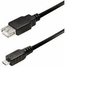 Kabel 0,3m, USB AF - microUSB, Transmedia C 258-L, crni