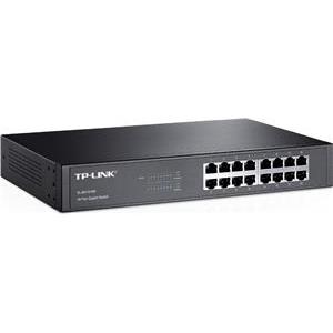 TP-Link TL-SG1016D 16-port Gigabit Desktop/Rackmount Switch, 16×10/100/1000M RJ45 ports, metal case