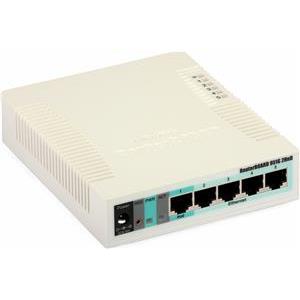 Router MikroTik RB951G-2HND, 600Mhz CPU, 128MB RAM, 5×Gigabit LAN, 2.4Ghz 802b/g/n 2x2 , bežično sa ugrađenom antenom, RouterOS L4, plastično kućište, PSU