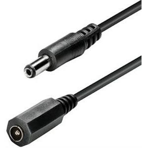 Transmedia TS 32 A, Low Voltage Extension Cable, 5,5 mm x 2,1 mm plug jack, useable up to 500 mA 12 V black 5,0 m