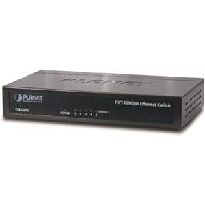 Planet FSD-503, 5-Port 10 100 Fast Ethernet Desktop Switch - (Metal)