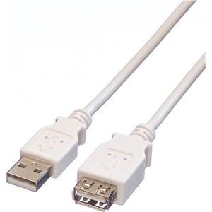 USB kabel 1,8m, Roline A-A M/F, 1.8 m, bijeli