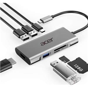 Acer 7-In-1 - docking station - USB-C - HDMI, HP.DSCAB.008