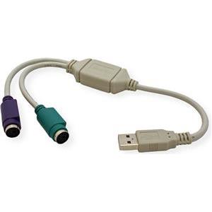 Adapter Roline USB - PS/2, Type A/M - 2×PS/2 (F)