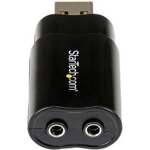 StarTech.com USB Sound Card - 3.5mm Audio Adapter - External Sound Card - Black - External Sound Card (ICUSBAUDIOB) - sound card