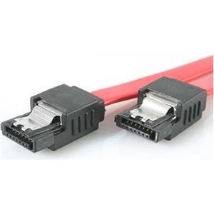 StarTech.com 18in Latching SATA Cable - SATA cable - Serial ATA 150/300/600 - SATA (R) to SATA (R) - 1.5 ft - latched - red - LSATA18 - SATA cable - 46 cm