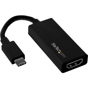 StarTech.com USB-C to HDMI Video Adapter Converter - 4K 30Hz - Thunderbolt 3 Compatible - USB 3.1 Type-C to HDMI Monitor Travel Dongle Black (CDP2HD) - external video adapter - black