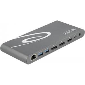 DeLOCK USB Type-C DP 1.4 Docking Station Triple 4K Display - docking station - USB-C 3.2 Gen 1 / Thunderbolt 3 - HDMI, 2 x DP - GigE