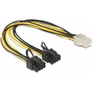 Delock power cable - 6 pin PCIe power to 8 pin PCIe power (6+2) - 30 cm
