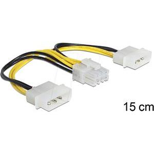 Delock power cable - 8 pin EPS12V to 4 pin internal power - 15 cm