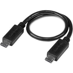 StarTech.com 8in Micro USB to Micro USB Cable - Male to Male - Micro USB OTG Cable for Your Mobile Device (UUUSBOTG8IN) - USB cable - 20.32 cm