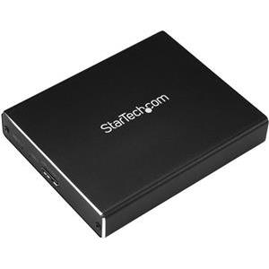 StarTech.com Dual-Slot Hard Drive Enclosure for M.2 SATA SSDs - USB 3.1 (10Gbps) - Aluminum - M.2 to SATA - Raid Drive Enclosure (SM22BU31C3R) - flash storage array