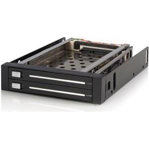 2 Drive 2.5in Trayless Hot Swap SATA Mobile Rack Backplane - Dual Drive SATA Mobile Rack Enclosure for 3.5 HDD (HSB220SAT25B) - storage bay adapter