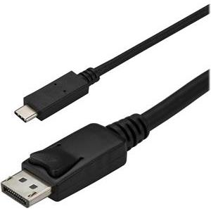 StarTech.com 6ft/1.8m USB C to DisplayPort 1.2 Cable 4K 60Hz - USB Type-C to DP Video Adapter Monitor Cable HBR2 - TB3 Compatible - Black - external video adapter - STM32F072CBU6 - black
