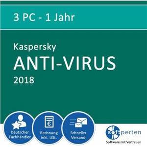 Kaspersky Anti-Virus - 3 Device, 1 year - Upgrade - ESD-Download ESD