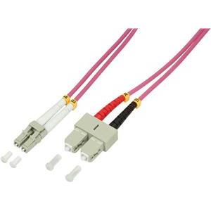 Opt. prespojni kabel LC/SC duplex 50/125µm OM4, LSZH, ljubičasti, 3,0 m